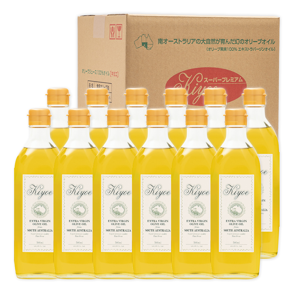 【１ケース買い】オリーブジュース100％オイル<キヨエ>500ml 12本